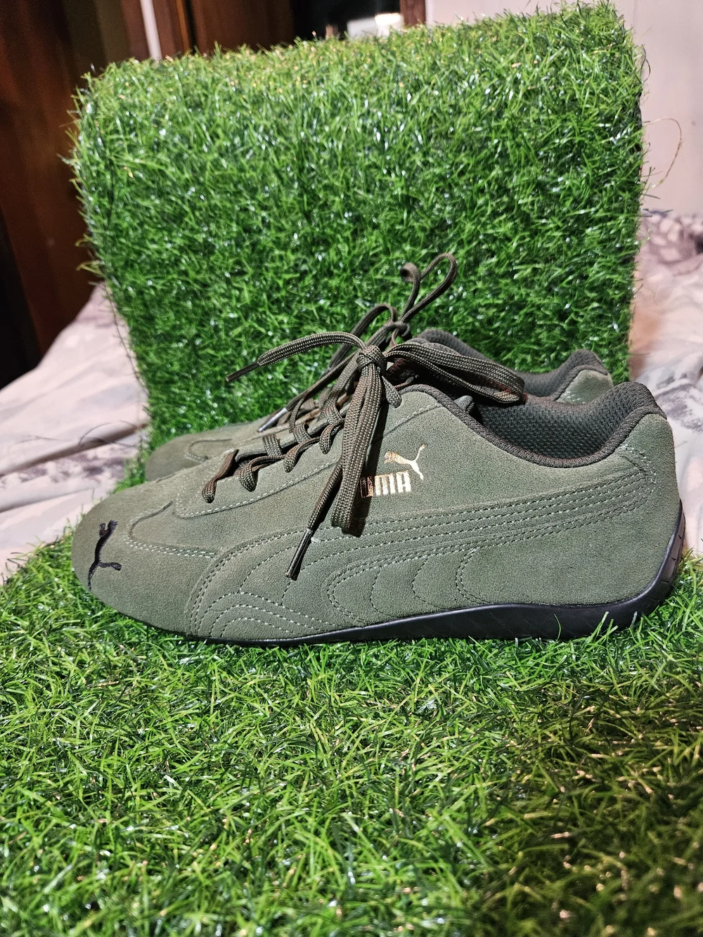 puma Speedcat Shield Sd Shoes - Myrtle/Myrtle/Black mens size 7.5/40